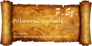 Polanszky Szulamit névjegykártya
